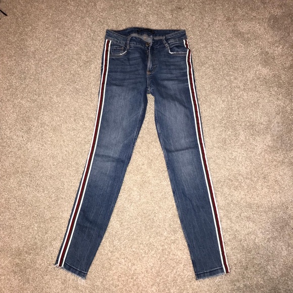 jeans with racing stripe